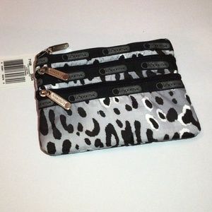 LeSportsac 3 Zip Essential Classic Nylon Cosmetic Pouch